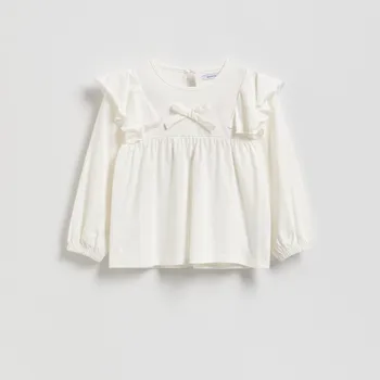 Dívčí oblečení Reserved - Halenka s volánky - krémová - 437FT-01X - 437FT-01X-116