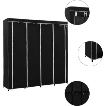 Šatní skříň VidaXL Skříň do domácnosti 175 x 170 x 45 cm černá