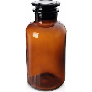 Dóza na potraviny Nádoba na potraviny skleněná hnědá se zátkou a širokým hrdlem 1 l