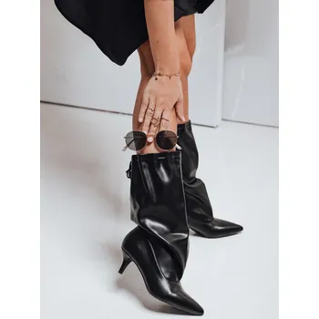 Dámské kozačky Dámské kozačky s krčeným svrškem ZY1136 Barva: Černá, Velikost: 36