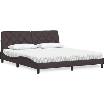 Postel vidaXL Postel s matrací tmavě hnědá 180 x 200 cm textil