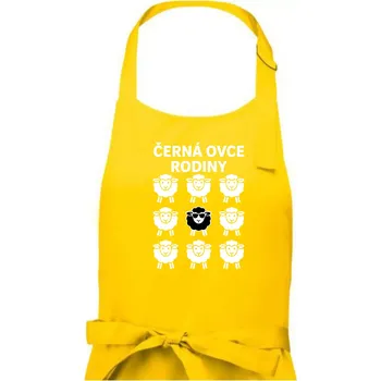 Kuchyňská zástěra Černá ovce rodiny - Pánská zástěra na vaření - Univerzální velikost ( Žlutá )