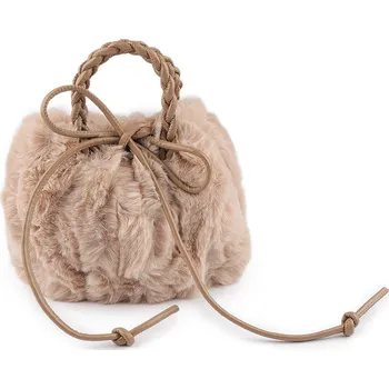Kabelka Kožešinová kabelka 24x18 cm Varianta: 2 béžová světlá, Balení: 1 ks