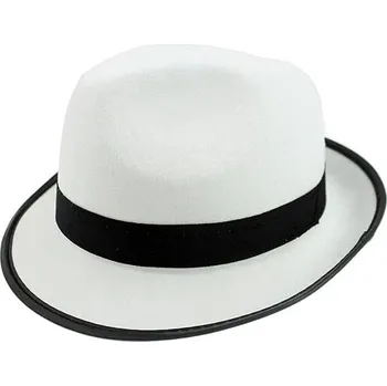 Karnevalový kostým Godan Klobouk gangster - Mafián Bílý s Černou Páskou