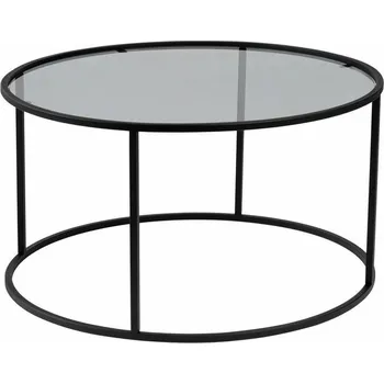 Konferenční stolek Konferenční stolek Aurum Black s tmavým sklem, 80 cm, černá