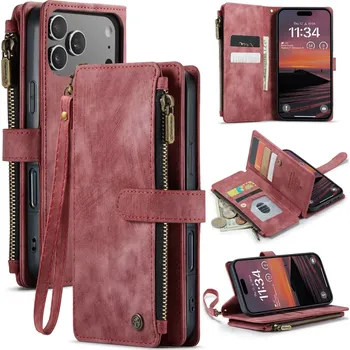 Pouzdro na mobilní telefon Pouzdro pro iPhone 17 Pro CASEME Luxury Double Layer červené