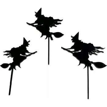 Obraz Dekorace zápich do dortu HALLOWEEN čarodějnice ČERNÁ