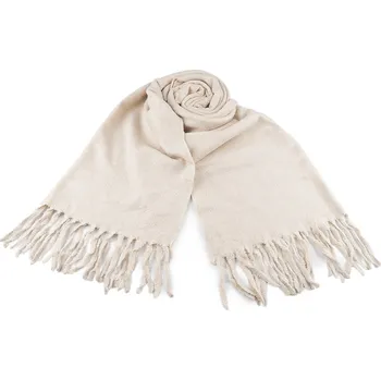 Šála Zimní šála / pléd buklé s třásněmi 65x190 cm Varianta: 1 béžová nejsv., Balení: 1 ks