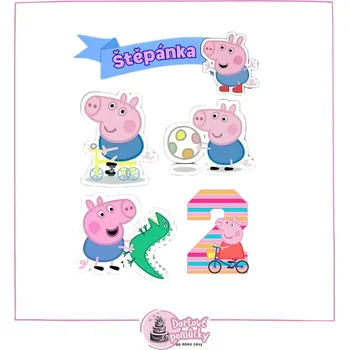 Přisada na vaření a pečení Prasátko Pepina 14 - jedlý papír - Bez úprav / Fondánový list +40 Kč / Bez decor gelu