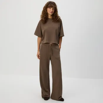 Reserved - Bavlněné teplákové kalhoty - kávová - YS812-84X - YS812-84X-M