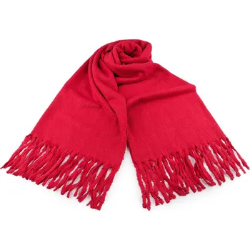 Šála Zimní šála / pléd buklé s třásněmi 65x190 cm Varianta: 4 červená, Balení: 1 ks