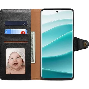 Pouzdro na mobilní telefon Lenuo Leather flipové pouzdro pro Xiaomi Redmi Note 14 Pro+ 5G černá BOX