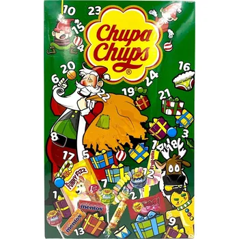 Bonbon Chupa Chups Adventní kalendář zelený/Santa 180 g