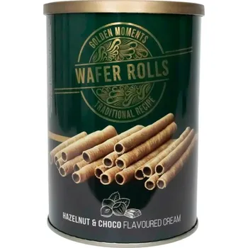 Vaflové trubičky GOLDEN MOMENTS s náplní 400 g - OŘÍŠKOVÉ