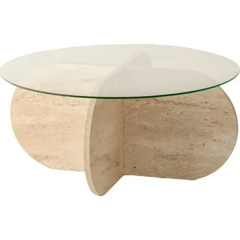 Konferenční stolek Konferenční stolek Bubble Travertine, čirá