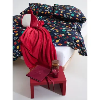 Sinsay - Deka s vánočním potiskem - červená - 468GH-33X - 468GH-33X-ONE