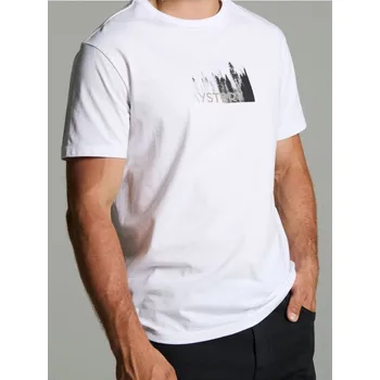 Pánské tričko Sinsay - Bavlněné oversize tričko s potiskem - bílá - 827GP-00X - 827GP-00X-XS