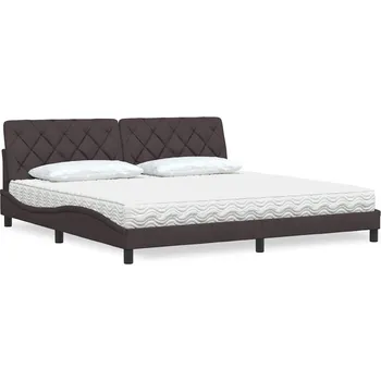 Postel vidaXL Postel s matrací tmavě hnědá 200 x 200 cm textil