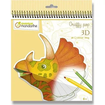 omalovánky Avenue Mandarine Graffy Pop Mandala 3D - omalovánky - Dinosaurus