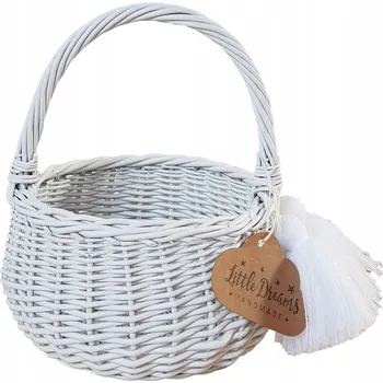 Velikonoční dekorace MALÝ Velikonoce KOŠÍK BÍLÝ VELIKONOČNÍ