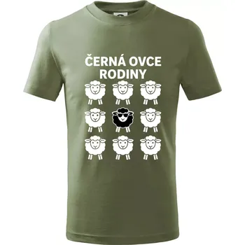 Dětská móda Černá ovce rodiny - Tričko dětské bavlněné - 104-110cm / 3-4 roky ( Khaki )