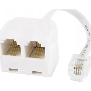 Elektrická zásuvka Adaptér rozdvojka rozbočovač konektor 6p4c - 2x zásuvka RJ11 s kabelem