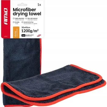 RUČNÍK NA OSUŠENÍ AUTA LAKU AUTOMOBILU SILNÝ 1200GSM 30X40CM SAVÝ