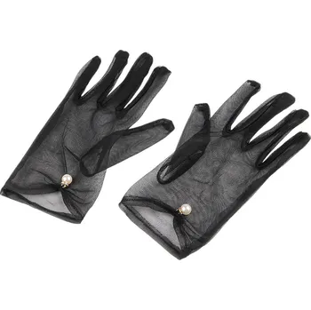 Rukavice Společenské rukavice tylové s perlou Varianta: 2 černá, Balení: 1 pár