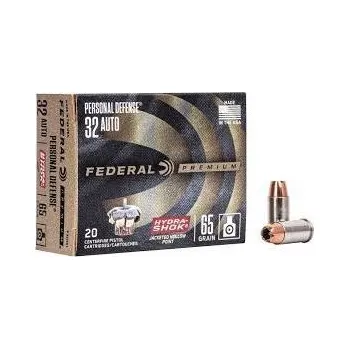 Sportovní střelba Federal Náboj kulový Federal, Personal Defense, 7,65mm Br. (.32 Auto), 65GR (4,2g), JHP Hydra Shok