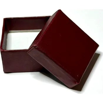 Krabička karton s houbičkou na šperky vínově červená 4 x 4 x 2,5 cm