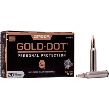 Sportovní střelba Speer Náboj kulový Speer, Personal Protection, .223 Rem, 75GR (4,8g), Gold Dot SP