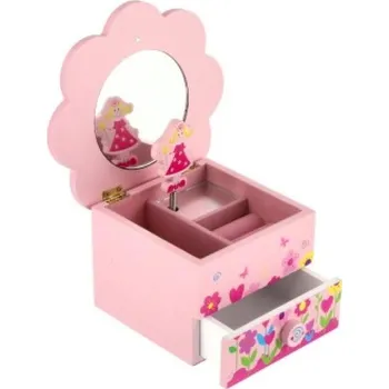 hrací skříňka Teddies Hrací skříňka 14,5 x 8 x 14,5 cm růžová/květina