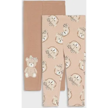 Dívčí kalhoty Sinsay - Pletené legíny s podšívkou 2-pack - béžová - 446GK-02X - 446GK-02X-74