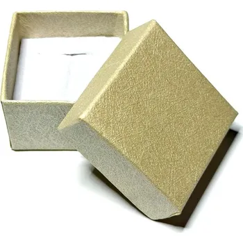 Krabička karton s houbičkou na šperky světle béžová 4 x 4 x 2,5 cm