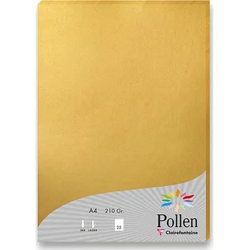 Obálka Clairefontaine - barevná dopisní karta - A4, 25 ks, zlatá
