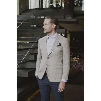 Pánské sako Pánské sako Barva: Béžová, Velikost: 28, Střih: REGULAR FIT