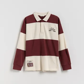 Chlapecká mikina Reserved - Polo tričko s dlouhými rukávy - tmavě hnědá - 604FJ-89X - 604FJ-89X-122