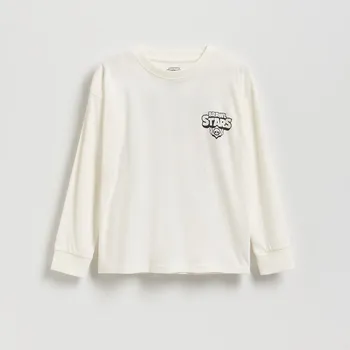 Chlapecké oblečení Reserved - Longsleeve Brawl Stars - krémová - 9887K-01X - 9887K-01X-152