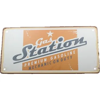 Plechová cedule Cedule značka USA 30x15,5 cm GAS STATION