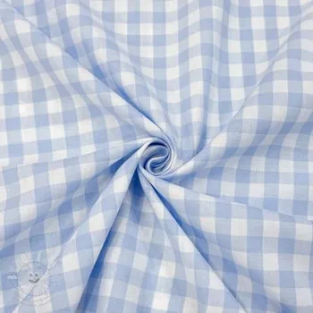 Bavlněná látka Check light blue
