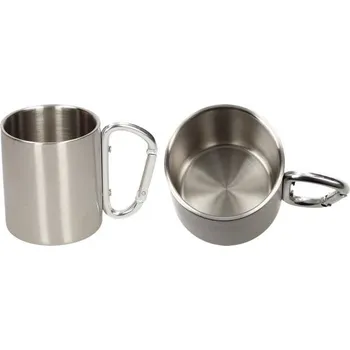 Kempingový hrnek nerez s karabinou 200ml