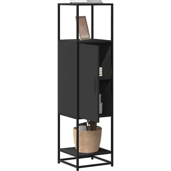 vidaXL Skříň highboard černá 35,5x35x139 cm kompozitní dřevo a kov