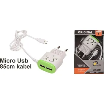 Nabíječka 3v1 Micro USB + 2xUSB + lampička