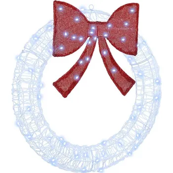 Vánoční dekorace vidaXL Věnec s 60 LED diodami Studená bílá 76 x 8.5 x 76 cm Akryl