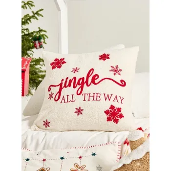Povlak na dekorativní polštářek Sinsay - Povlak na polštář s vánočním potiskem - bílá - 346GS-00X - 346GS-00X-ONE