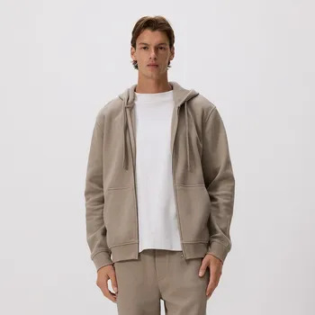 Pánská mikina Reserved - Regular mikina s kapucí - kávová - 6980H-84X - 6980H-84X-S