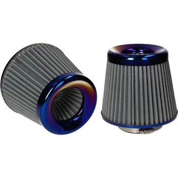 Filtr pro motocykl Filtr Racing vzduchový velký s přírubou 70mm stříbrný