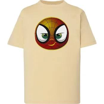 Dívčí tričko detske-levne-bavlnene-tricko-potisk-smajlik-spider Barva: Natural - přírodní, Dětská bavlněná trička JHK: M