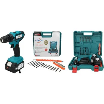 Aku vrtačka NAKIDA 21V včetně 2 kusů 18V baterií + sada bitů HTN-5443-1