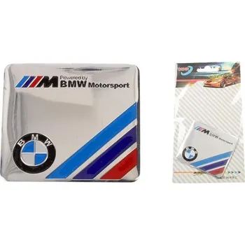 Samolepicí dekorace na vozidlo Kovová samolepka BMW Motorsport 5,5 x 6 cm